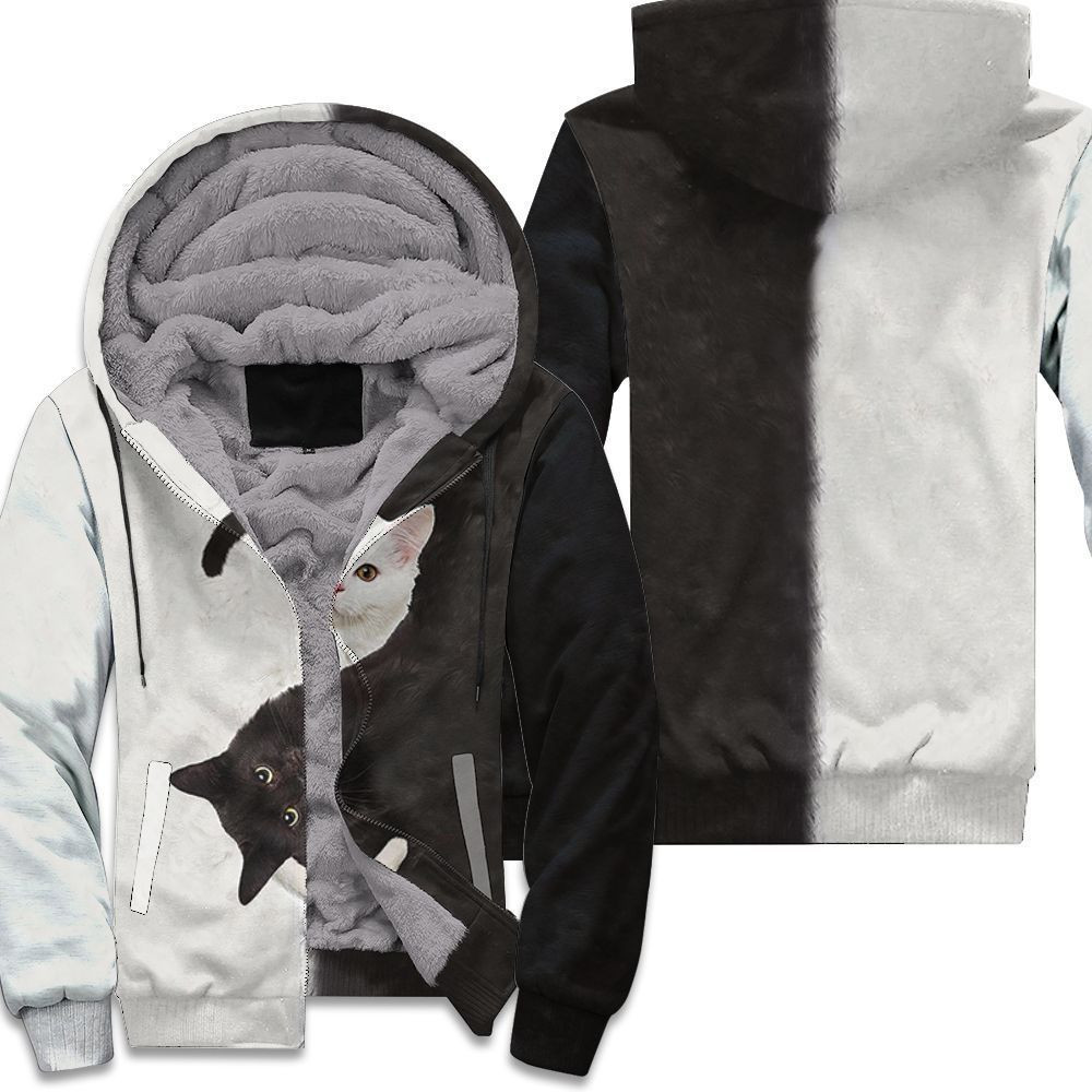 Yin Yang Black White Cat For Cat Lover 3D All Over Print Hoodie & Zip Hoodie