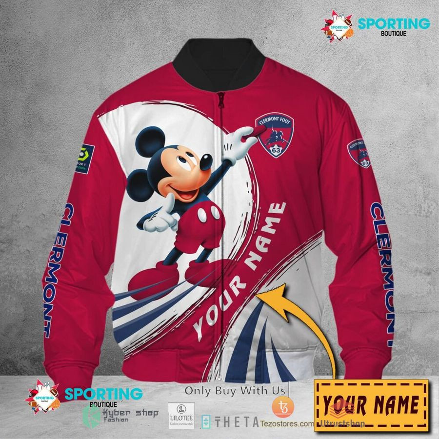 Clermont Foot 63 Custom Name Mickey Mouse Bomber Jacket