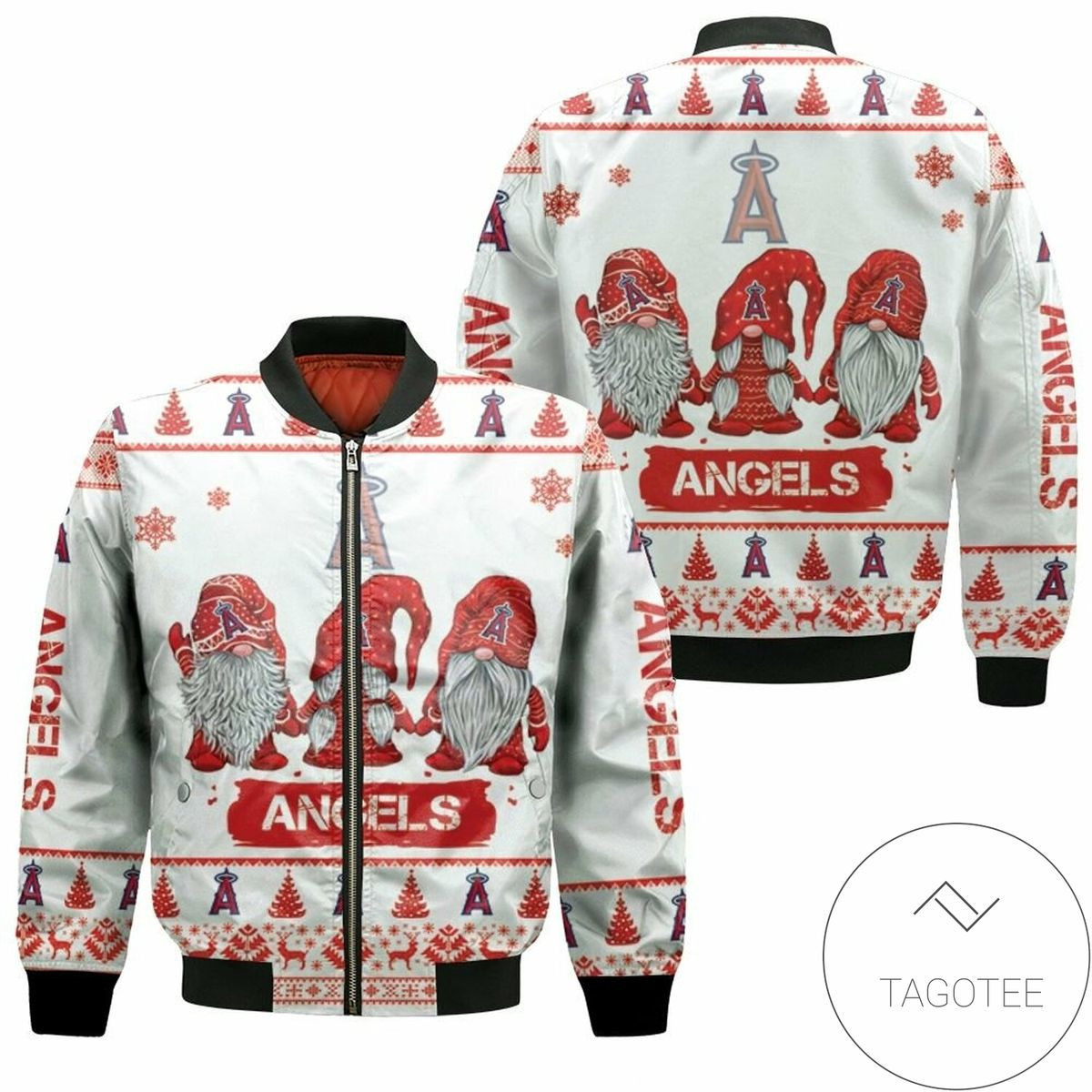 Los Angeles Angels Christmas Gnomes Bomber Jacket