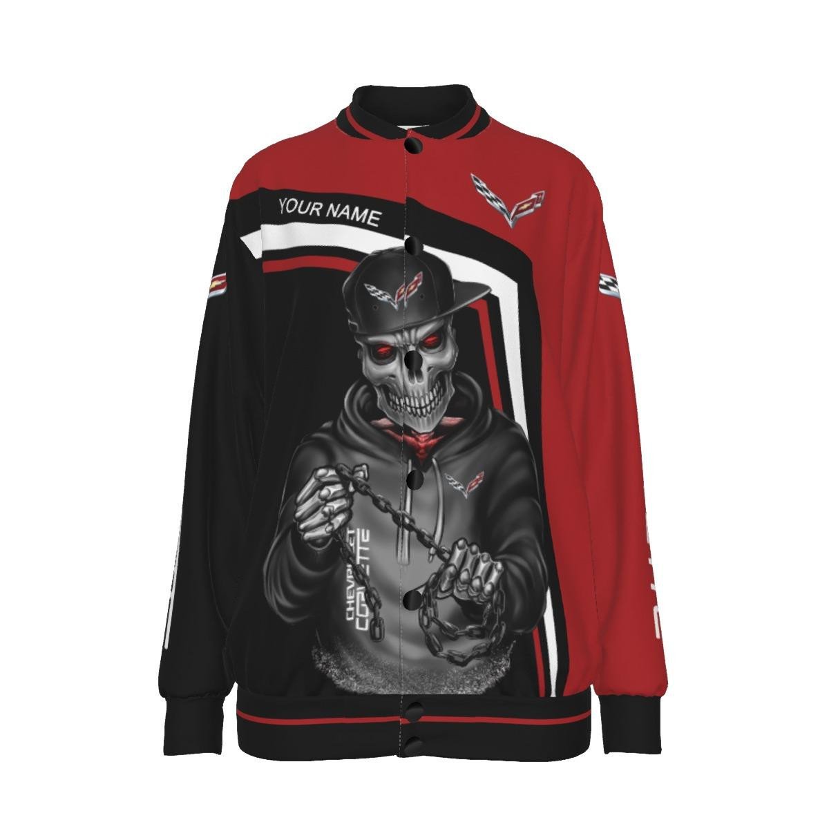 Chevrolet Corvette Apparel, Chevrolet Corvette Ghost Rider Custom Baseball Jacket 31