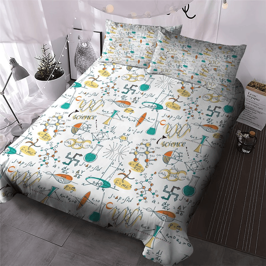Teacher Bedding Set Teacher Science Symbols Pattern Duvet Covers