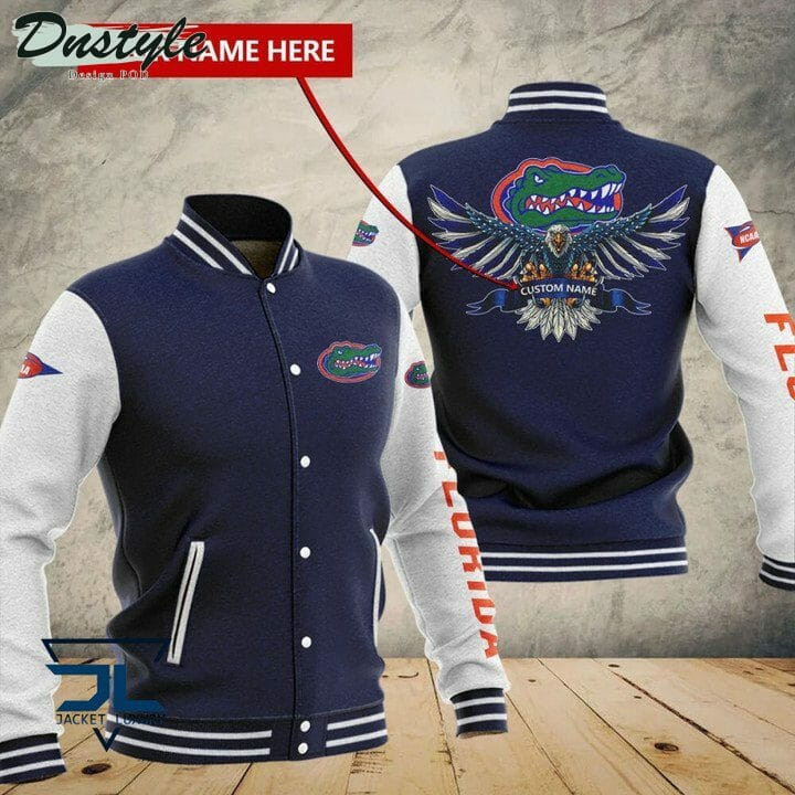 Florida Gators Custom Name Navy Blue Baseball Jacket