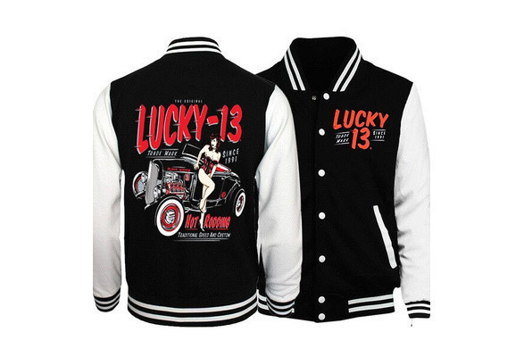 Lucky 13 Lucky 13 Lola Hot Rodding Baseball Jacket Sweatshirt