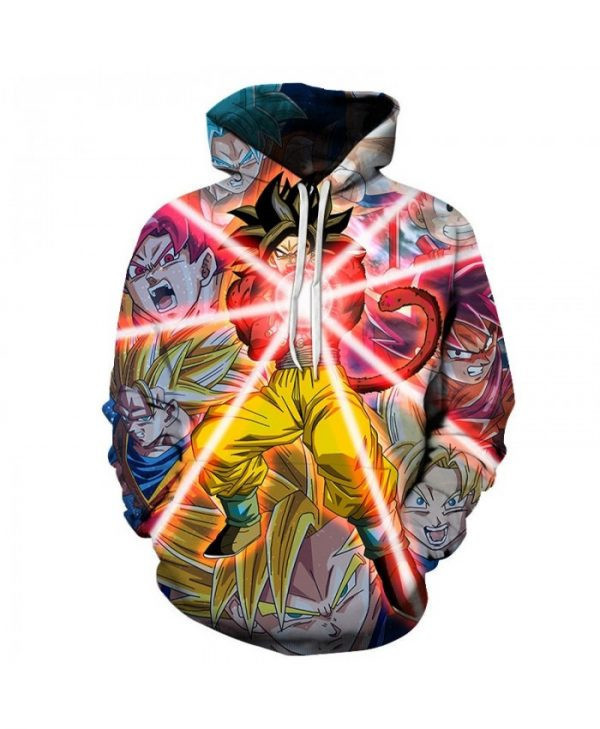 Dragon Ball Shines Red 3D All Over Print Hoodie & Zip Hoodie