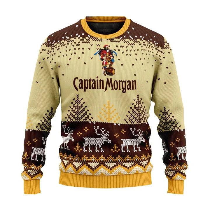 Personalized Captain Morgan Reindeer Ugly Christmas Sweater