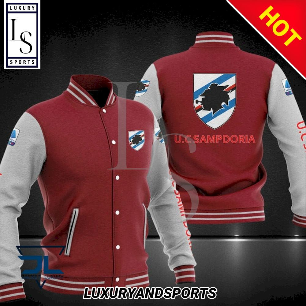 UC Sampdoria Maroon White Baseball Jacket