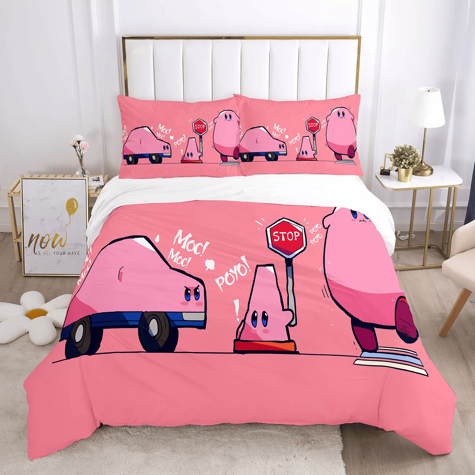 Kirby Bedding Set Kirby As Traffic Pole And Car Duvet Covers