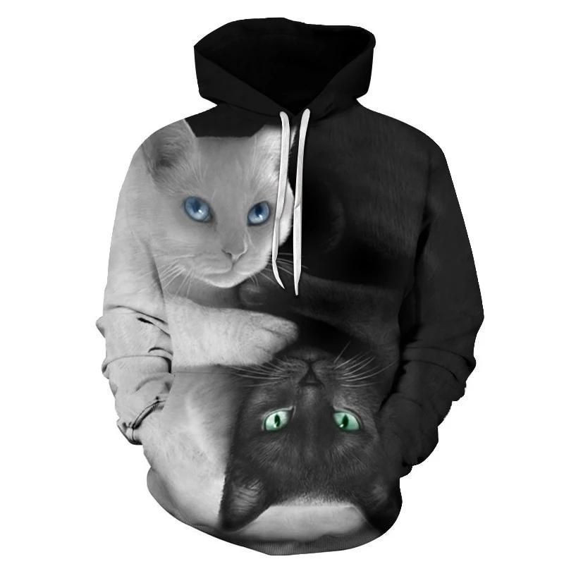 YIN YANG CAT 3D All Over Print Hoodie & Zip Hoodie
