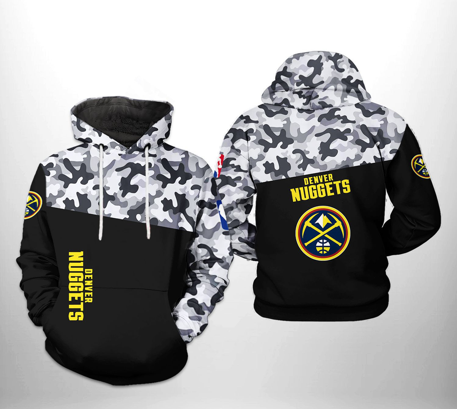 Denver Nuggets Camo Veteran Team 3D All Over Print Hoodie & Zip Hoodie