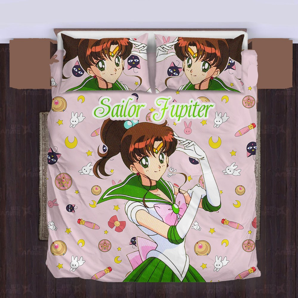Sailor Moon Bedding Set Sailor Jupiter Cute Items Pattern Duvet Covers