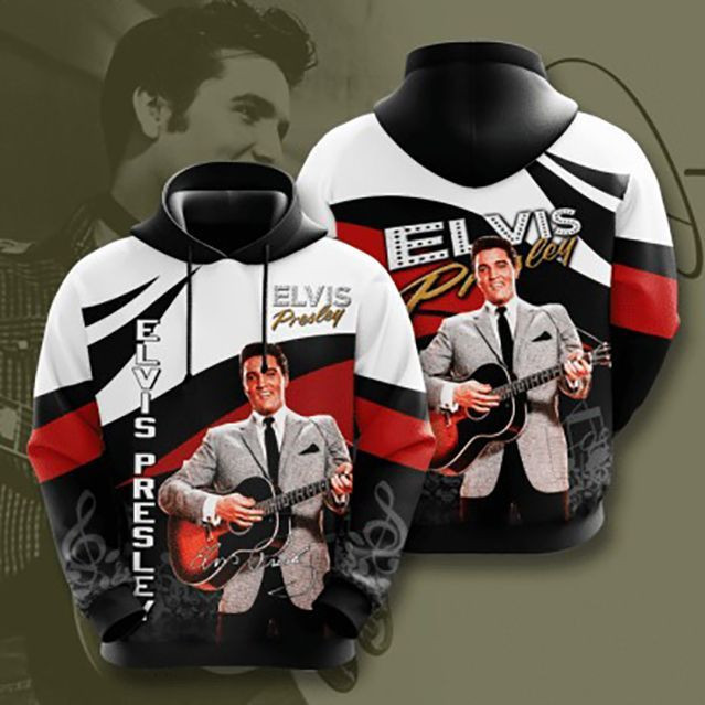 Elvis Presley On Stage Signature Design Gift For Fan Custom 3d Hoodie All Over Printed Hoodie