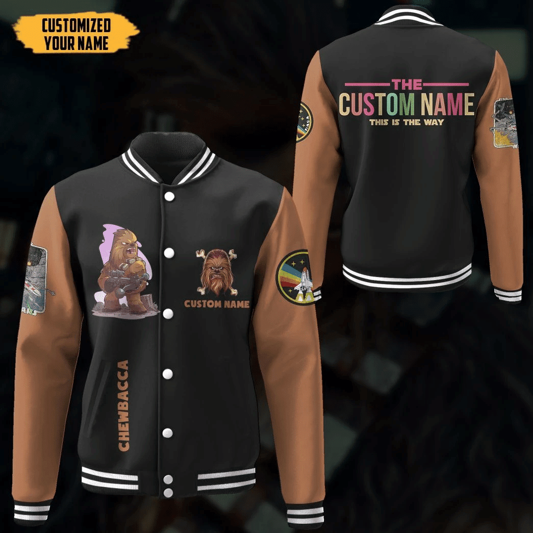 Gearhumans 3d Star Wars Chewbacca Custom Name Baseball Jacket 17