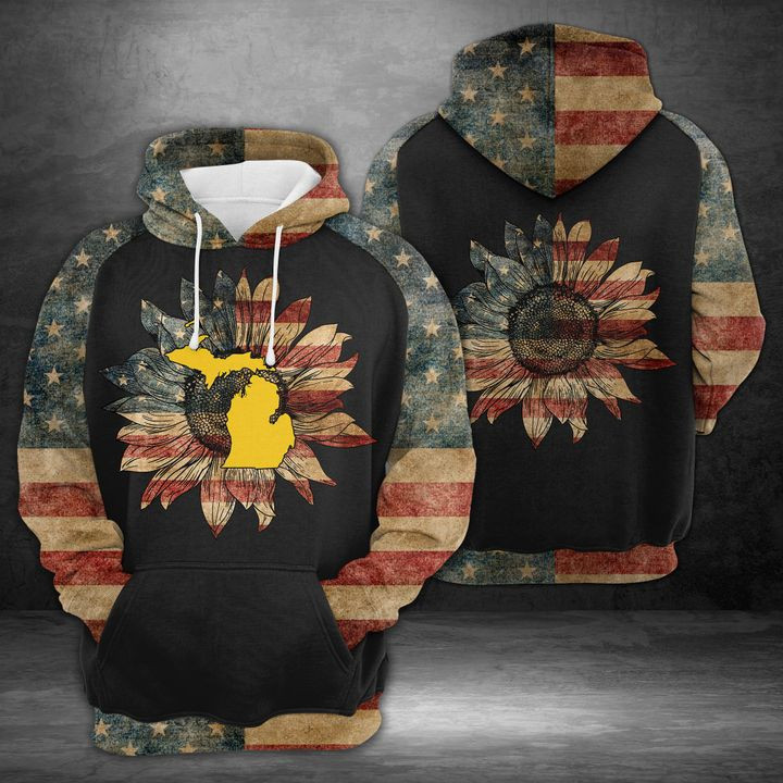 Michigan American Flag 3D All Over Print Hoodie & Zip Hoodie