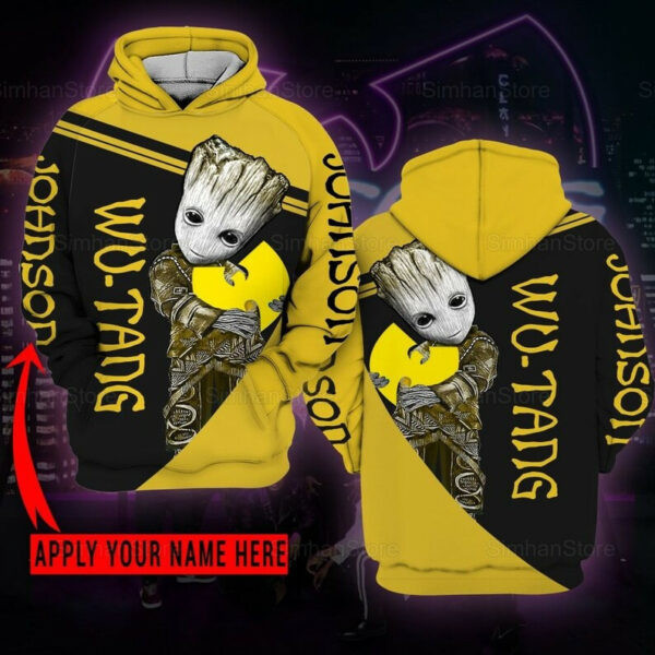 Custom Name Groot Wu Tang Clan Hip Hop,wu Tang Clan Rock And Roll 2k716 Cartoon 3d Hoodie Zip Hoodie 1727