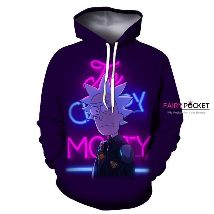 Rick and Morty Rick Purple 3D All Over Print Hoodie & Zip Hoodie