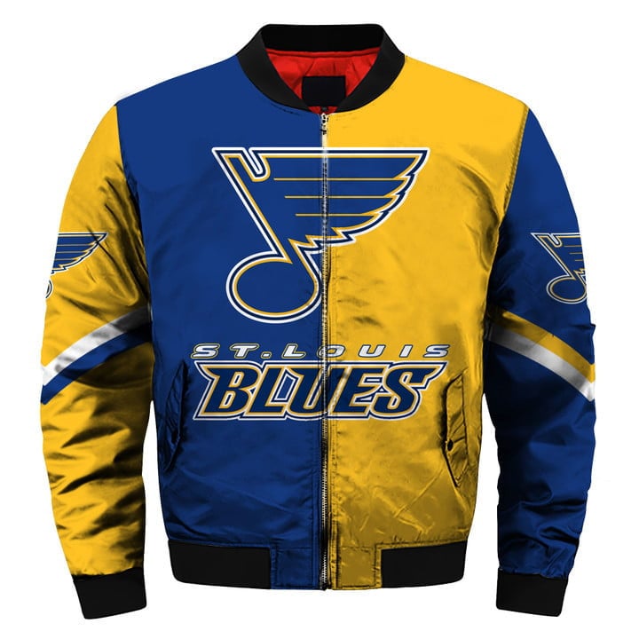 St. Louis Blues Yellow Half Color Bomber Jacket
