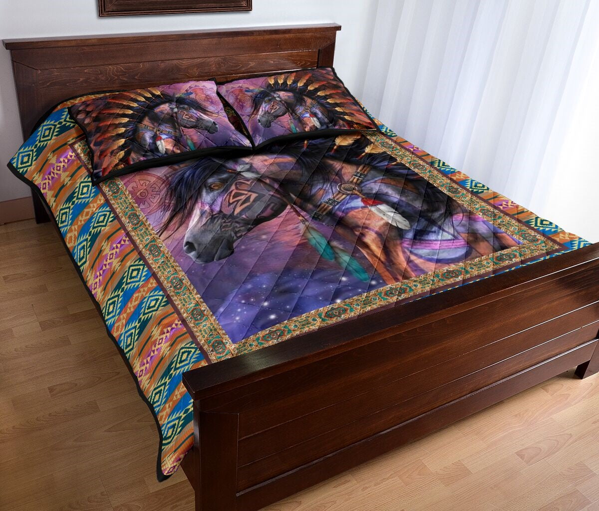 Horse Bedding Set Horse Native American Tribal Pattern Duvet Covers