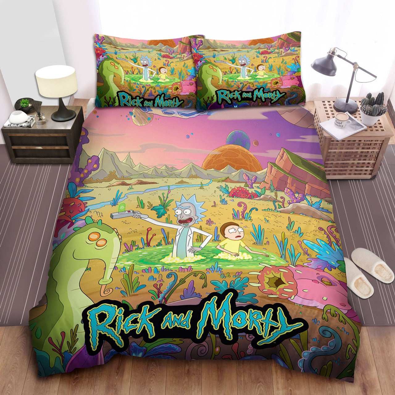 Rick And Morty Bedding Set Rick And Morty Travel To Another Planet Duvet Covers