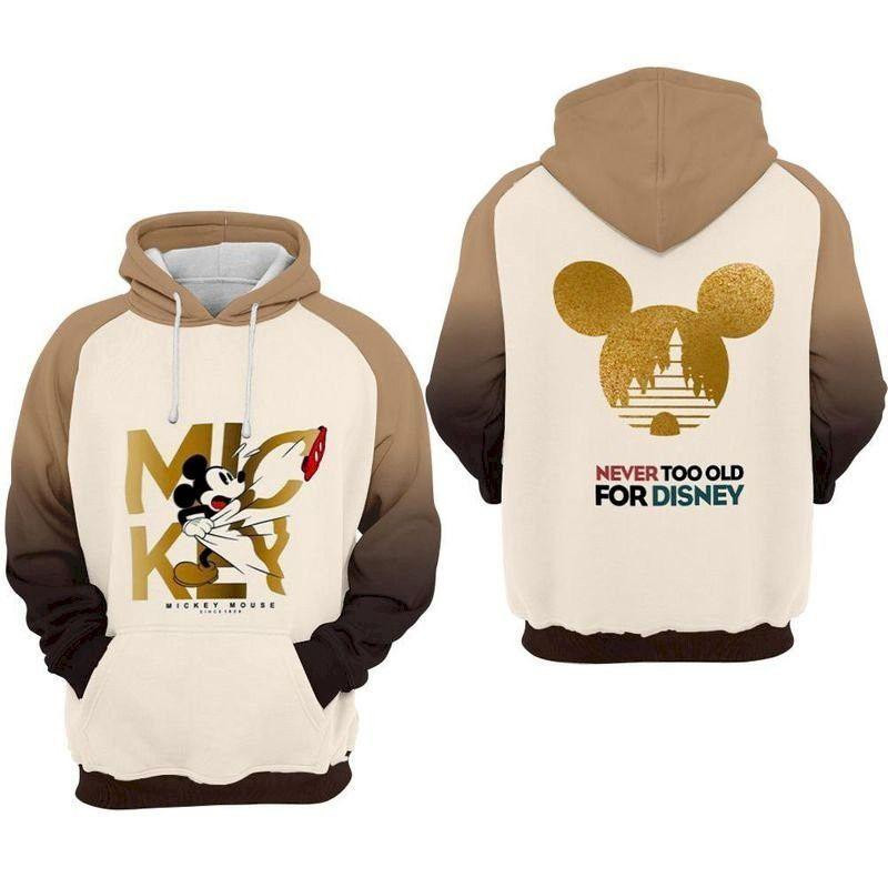 Mickey Mouse Disney, Never Too Old For Mickey Ver2 Aop Hoodie