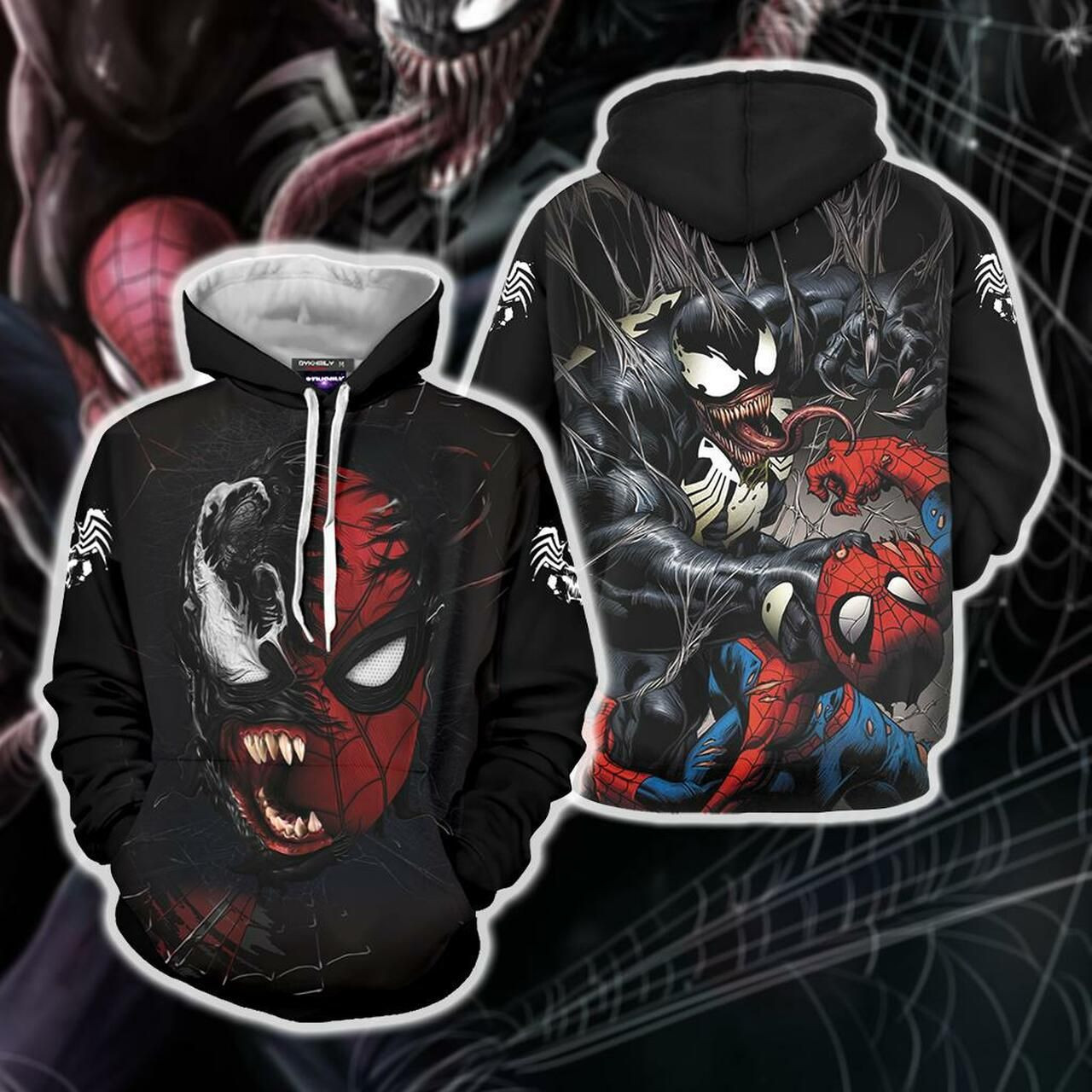 Spider-Man And Venom Unisex 3D All Over Print Hoodie & Zip Hoodie