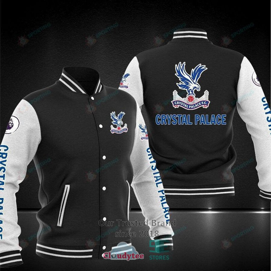 Crystal Palace FC Black Grey Baseball Jacket