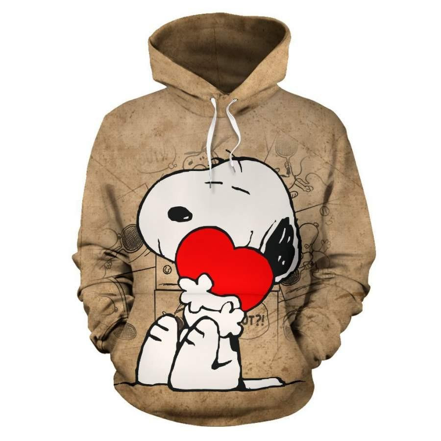 Snoopy The Peanuts, Snoopy Love Aop Hoodie