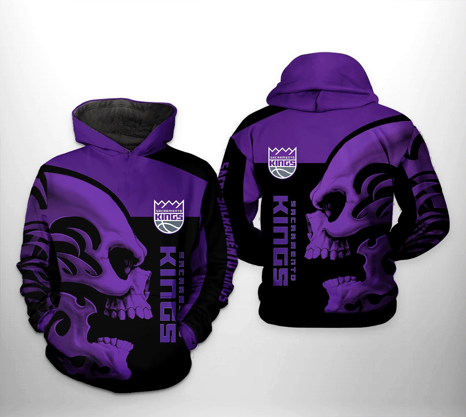 Sacramento Kings Skull Team 3D All Over Print Hoodie & Zip Hoodie