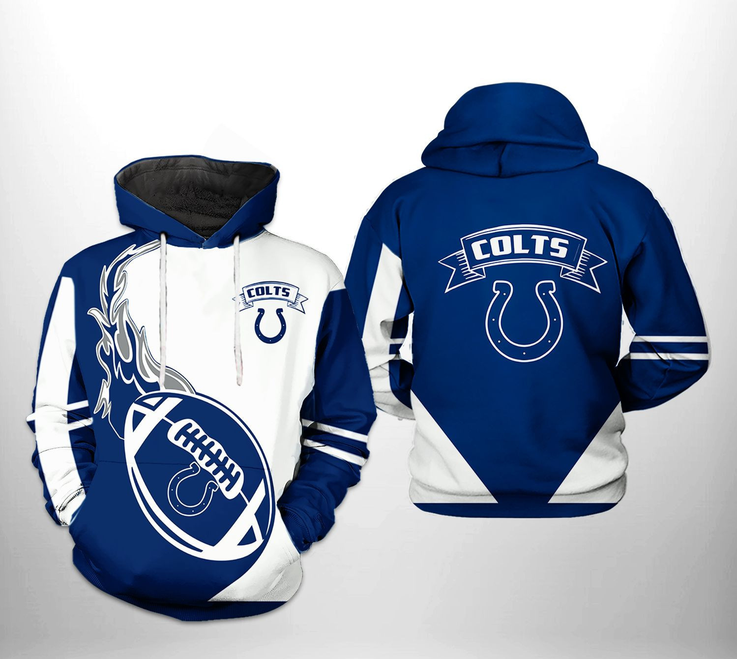 Indianapolis Colts Classic 3D All Over Print Hoodie & Zip Hoodie