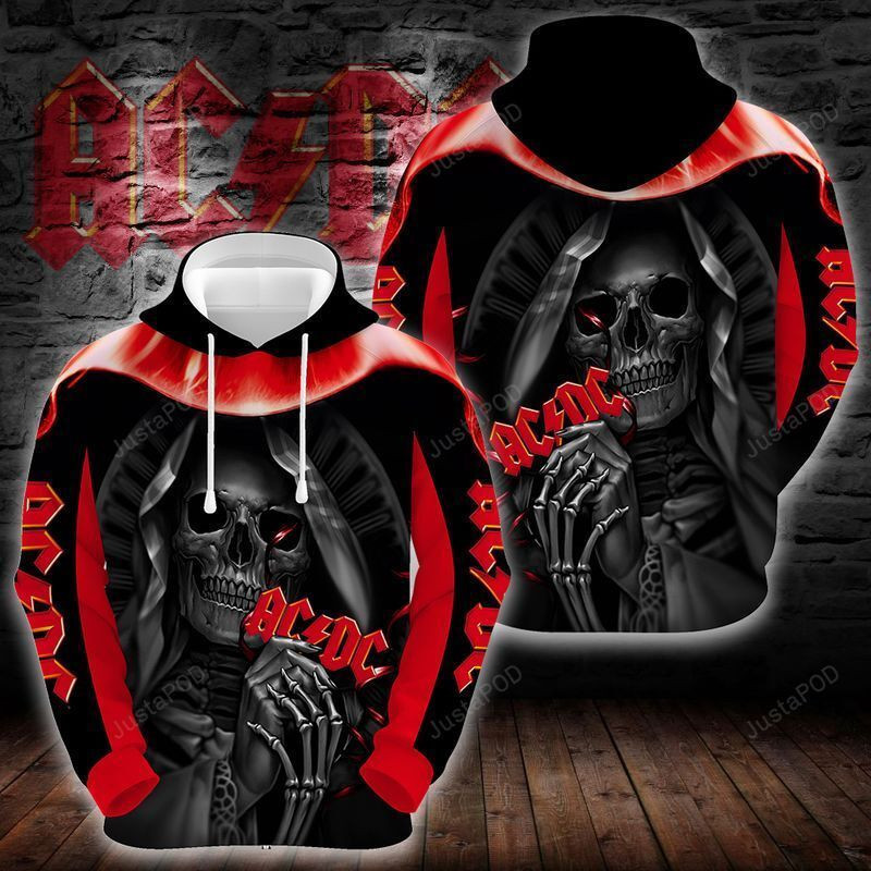 Death Skull ACDC 3D All Over Print Hoodie & Zip Hoodie