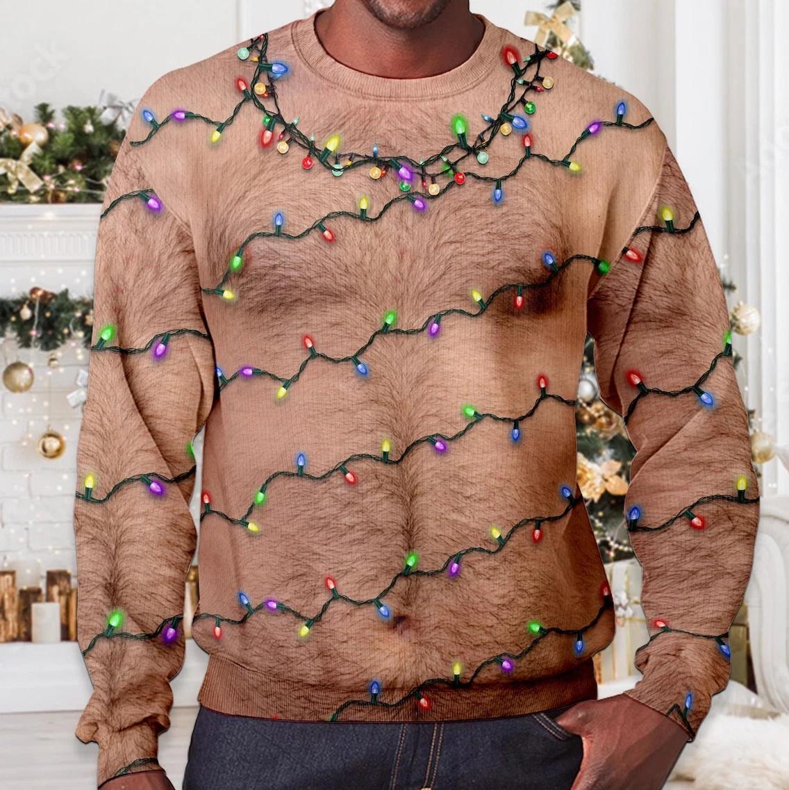 Hairy Chest Ugly Christmas Sweater