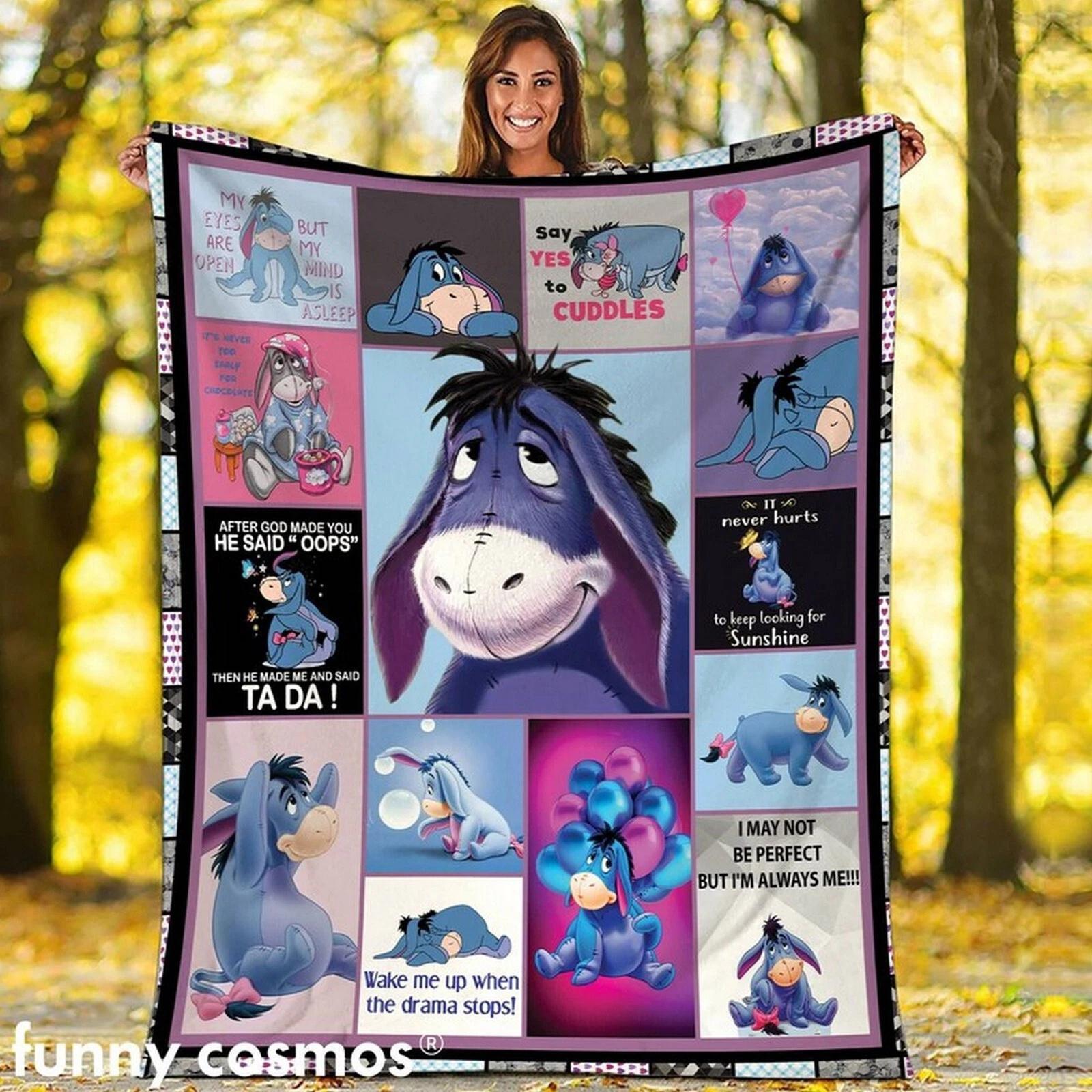 Eeyore Blanket Eeyore Quotes Throw Blanket For Couch Sofa Fleece Sherpa Blanket
