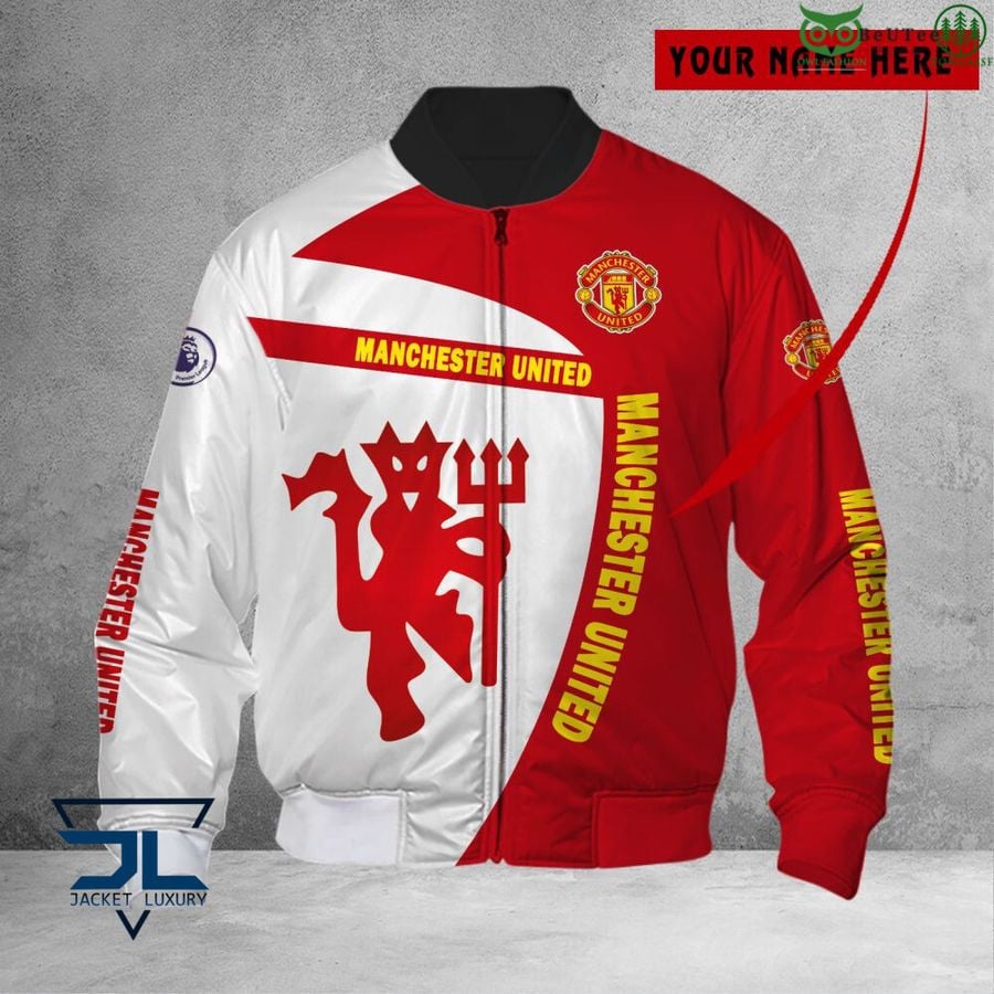 Manchester United Red White Mascot Bomber Jacket