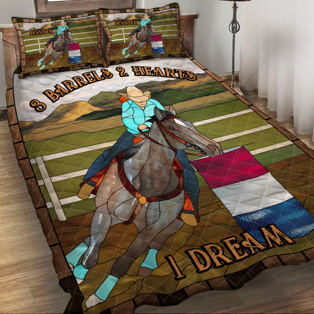 Horse Bedding Set Three Barrels Two Hearts One Dream Duvet Covers