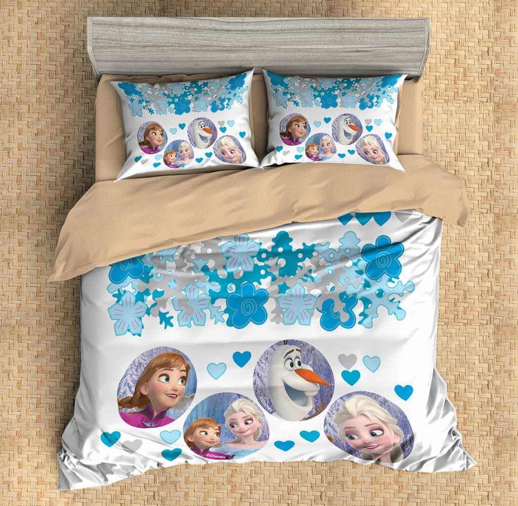 Frozen Bedding Set Olaf Anna Elsa Snowflakes Pattern Duvet Covers