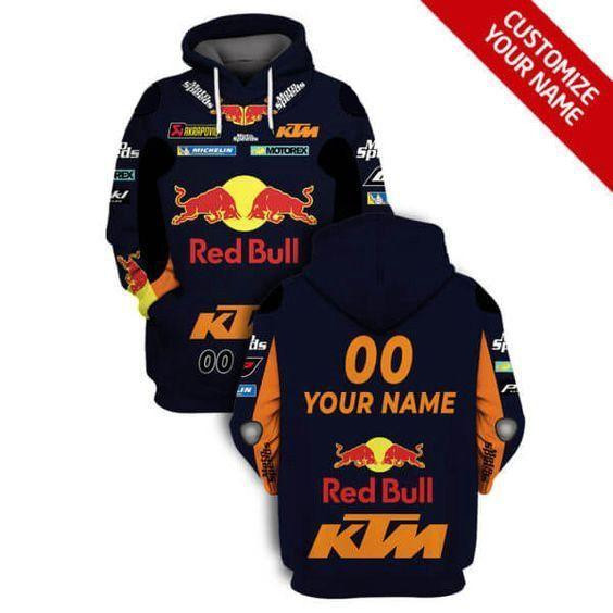Custom Name Red Bull Ktm Racing All Over Print Hoodie