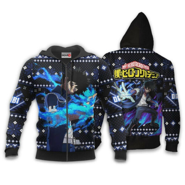 Dabi Ugly Christmas Sweater Anime My Hero Academia 2k40 Cartoon Graphic Outfits Aop 3d Hoodie Zip Hoodie 593