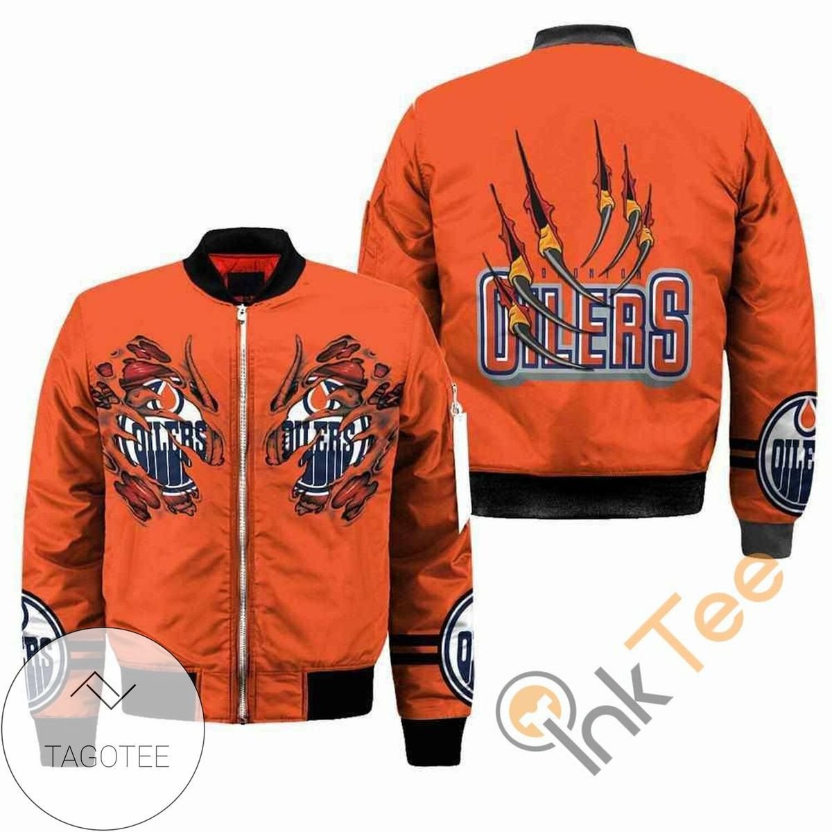 Edmonton Oilers Orange Claws Gift For Fans Bomber Jacket