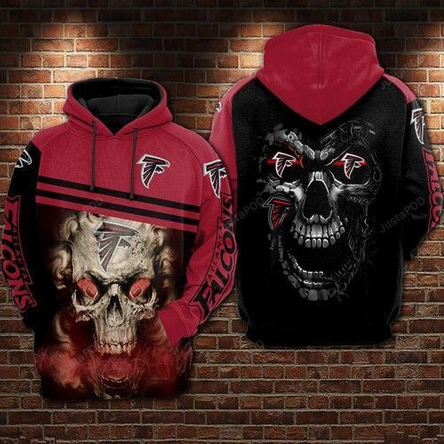 Atlanta Falcons Football Skull Smoke 3D All Over Print Hoodie & Zip Hoodie