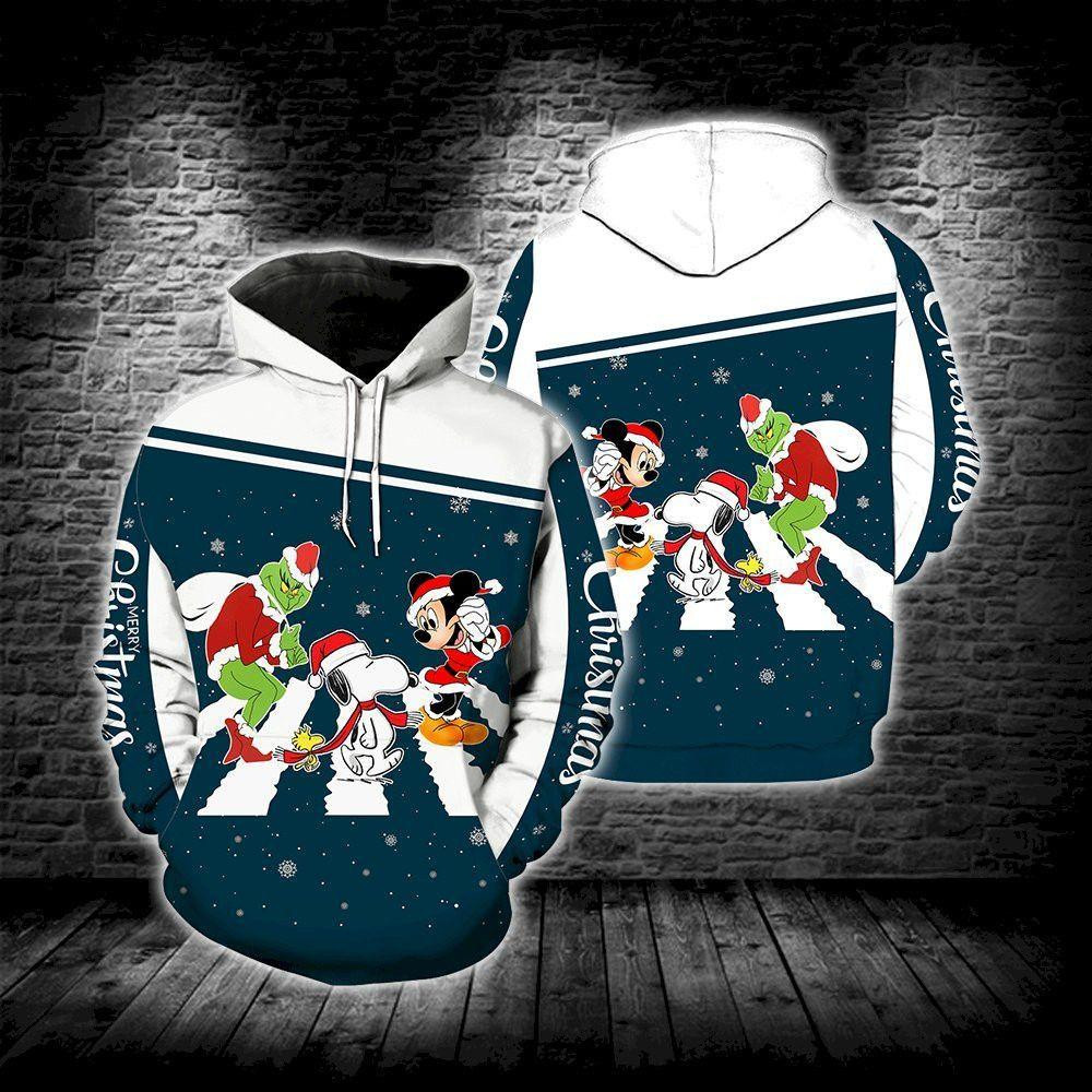 Grinch Snoopy Mickey Mouse Christmas, The Abbey Road Aop Hoodie
