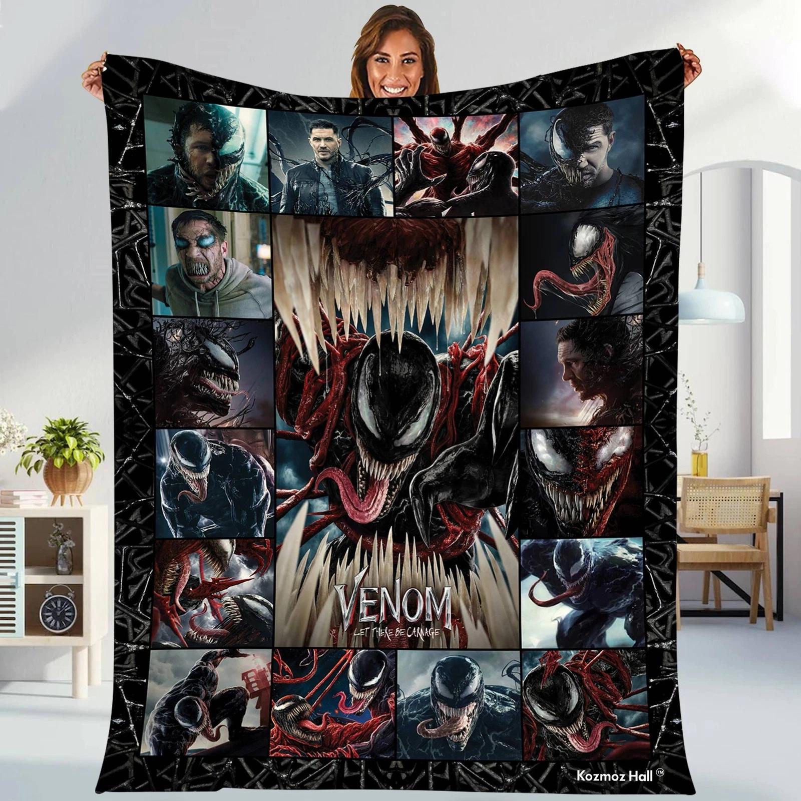 Venom Blanket Venom Eddie Brock Blanket Avengers Superhero Fleece Sherpa Blanket