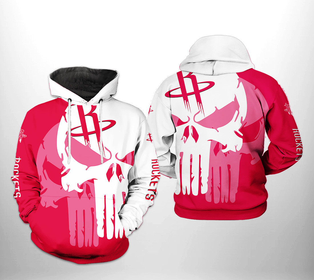 Houston Rockets Team Skull 3D All Over Print Hoodie & Zip Hoodie