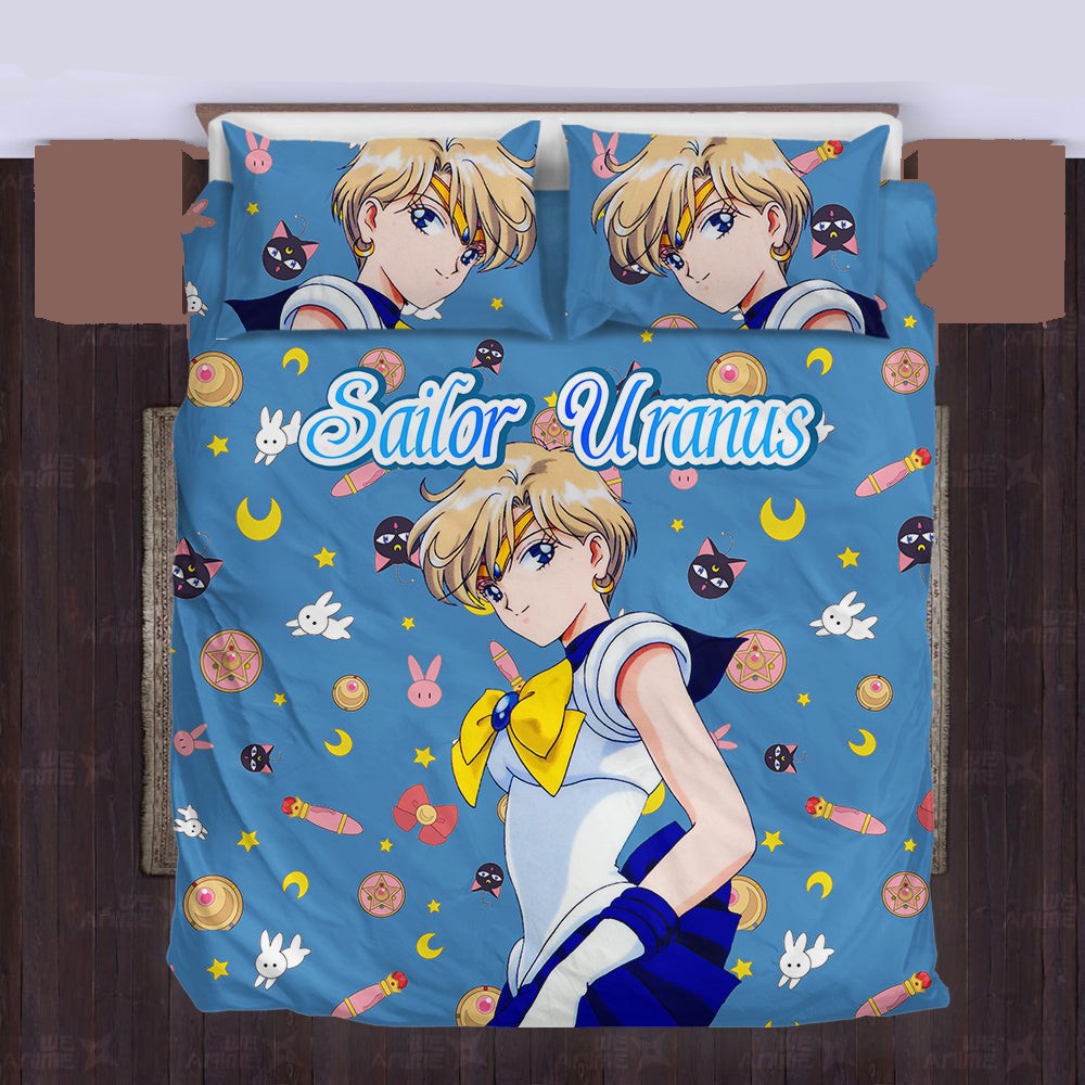 Sailor Moon Bedding Set Sailor Uranus Cute Items Pattern Duvet Covers