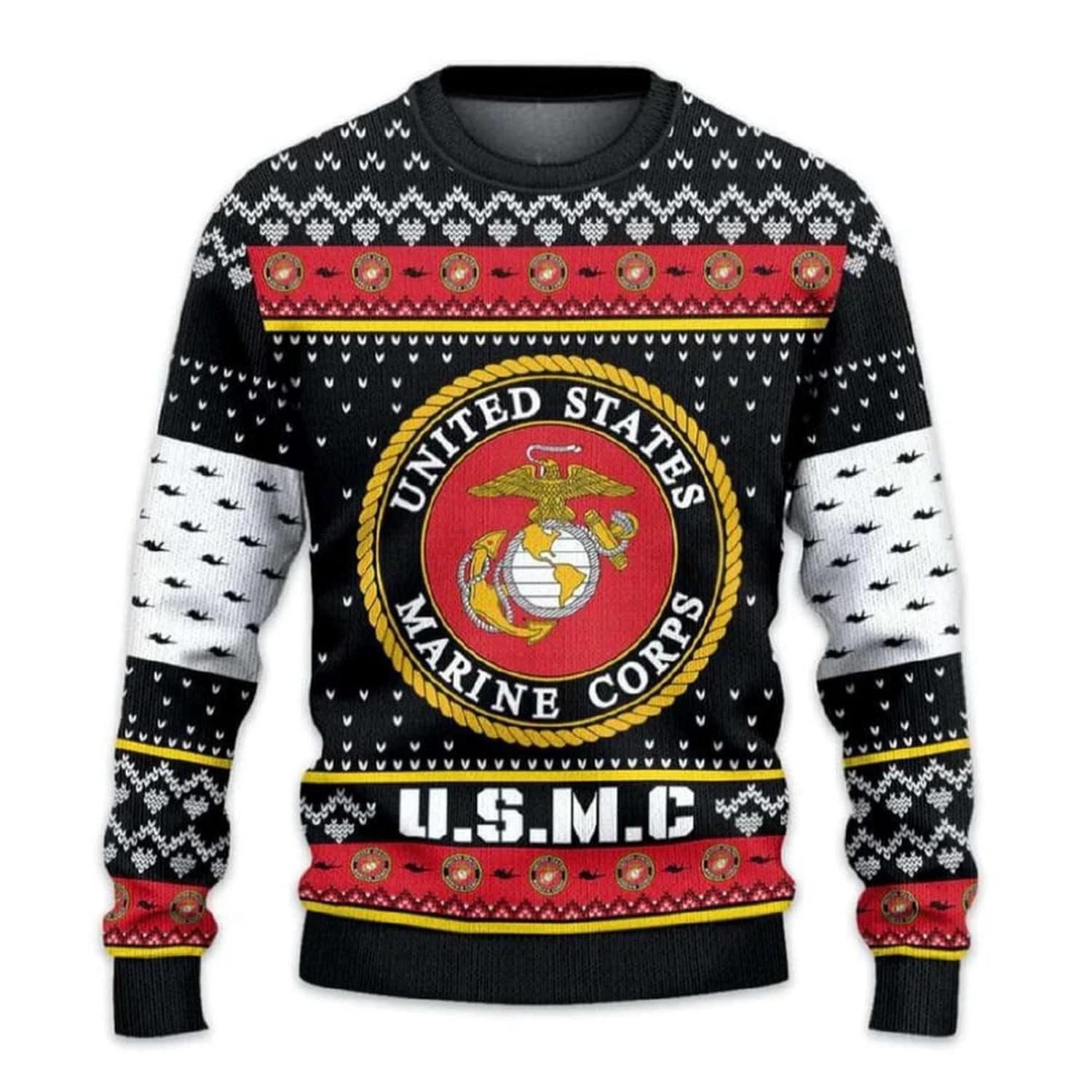 US MARINES 250th Years Of Service Ugly Christmas Sweater