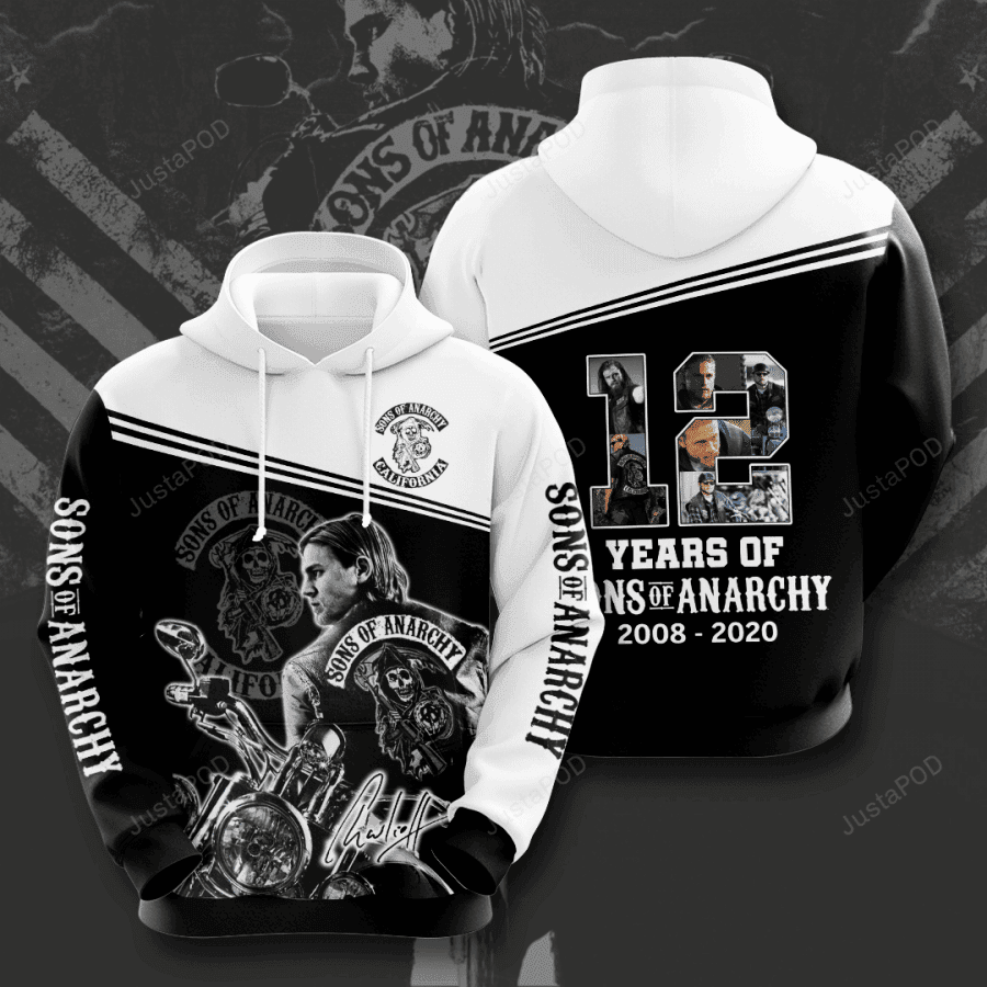 Sons Of Anarchy Movie And Character 12 Anniversary 3D All Over Print Hoodie & Zip Hoodie