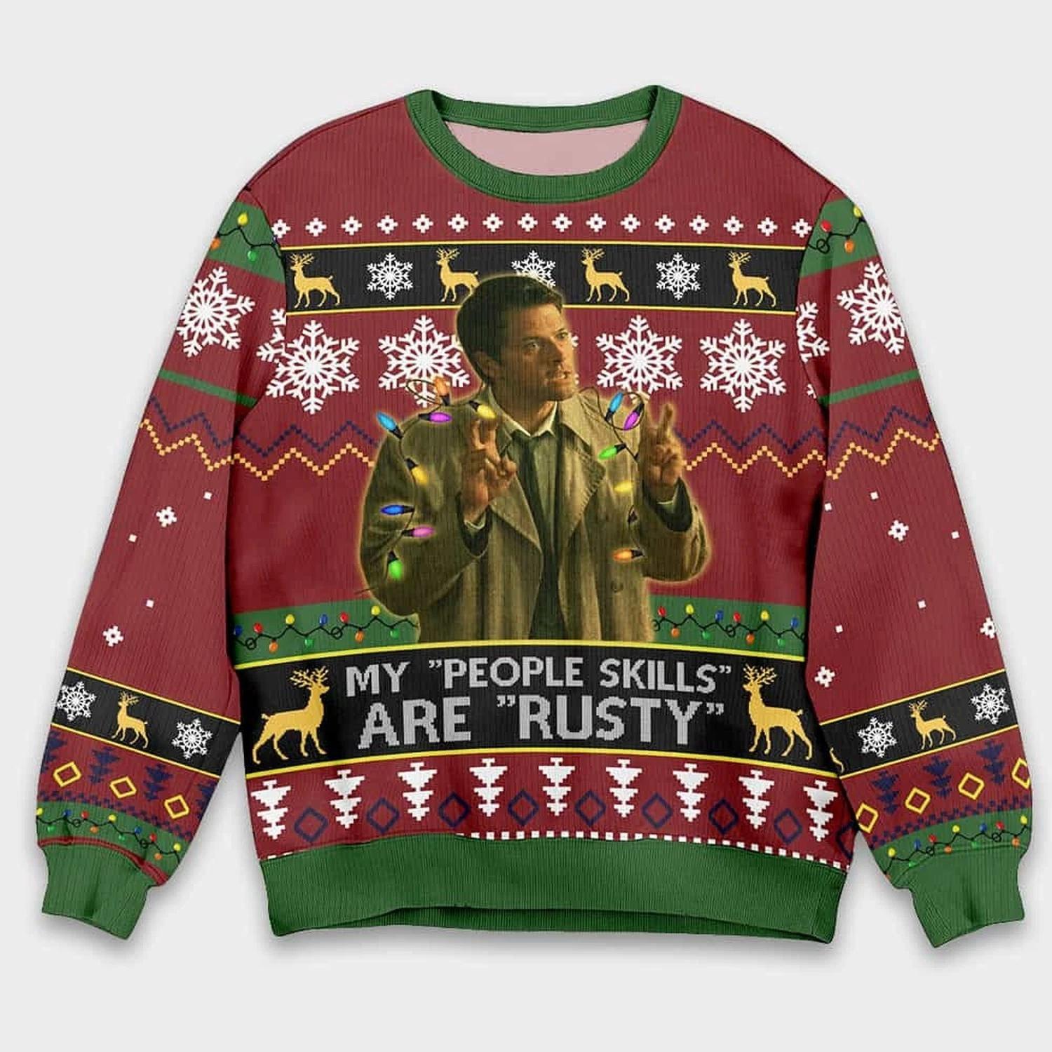 Miller Lite Santa Drunk Ugly Christmas Sweater