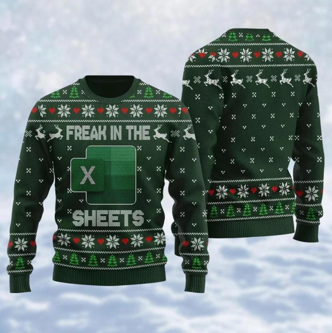 Freak In The Sheets Ugly Christmas Sweater Ugly Christmas Sweater
