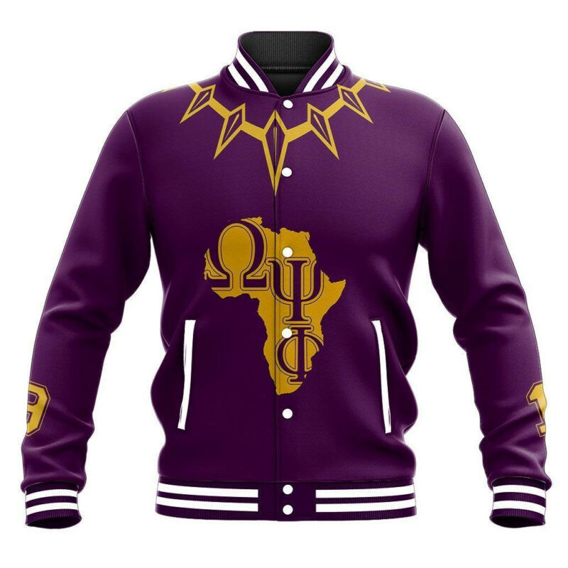 Africa Zone Jacket - Omega Psi Phi Africa Black Panther Baseball Jacket