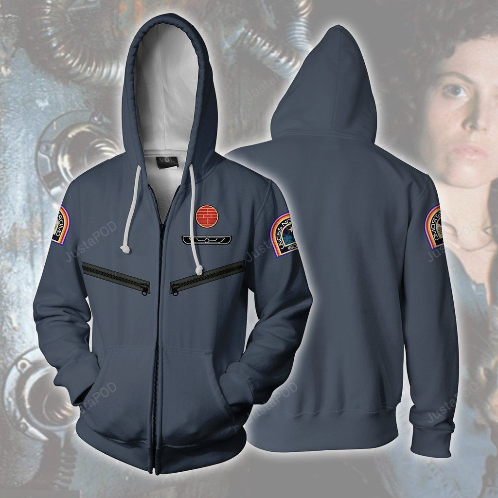 ALIEN ‘ Ellen Ripley Nostromo Crew Cosplay 3D All Over Print Hoodie & Zip Hoodie
