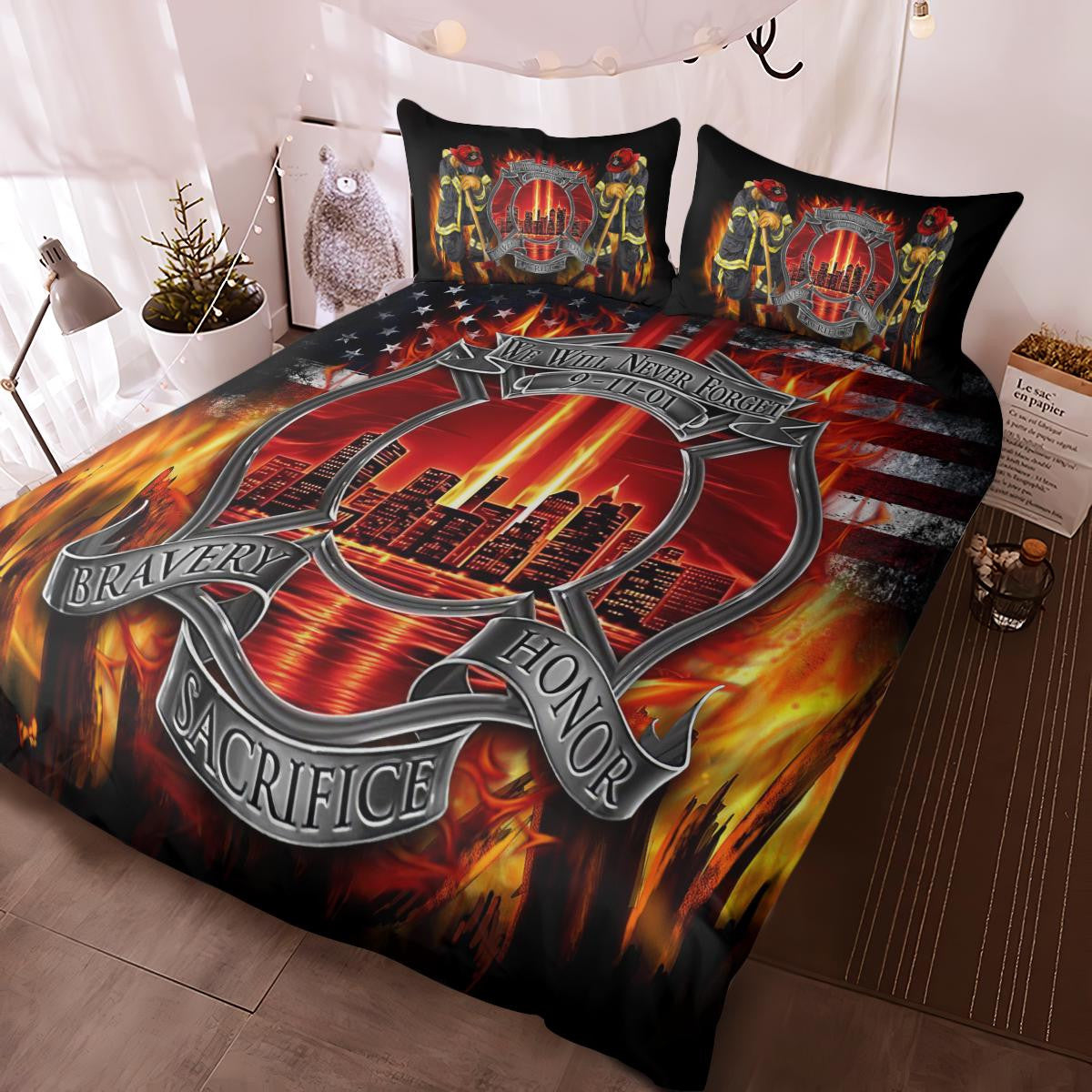 Firefighter Bedding Set Firefighter We Will Never Forget Duvet Covers