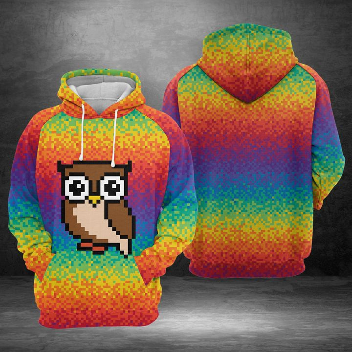 Owl Pixel 3D All Over Print Hoodie & Zip Hoodie